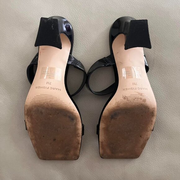 Marc Fisher Black Chunky Heel Sandals - Picture 3 of 3